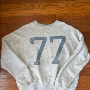 American Eagle Outfitters Gray XS Sweatshirt with Blue '77'